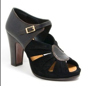 Chie Mihara black and brown Eloisa heeled sandals